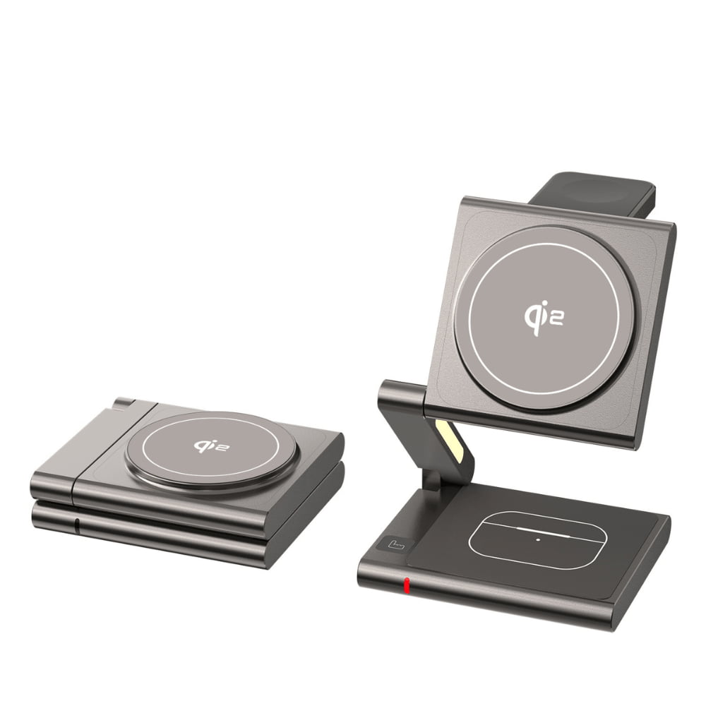 Qi2 Fast Charging4 in 1 Foldable Wireless Charger Station