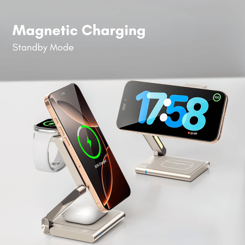 Qi2 Fast Charging4 in 1 Foldable Wireless Charger Station