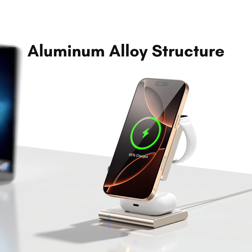 Qi2 Fast Charging4 in 1 Foldable Wireless Charger Station