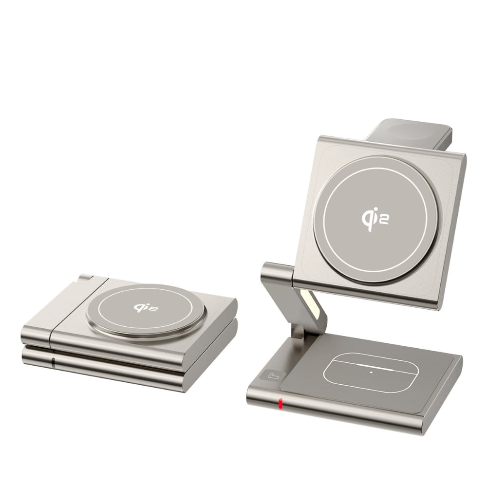 Qi2 Fast Charging4 in 1 Foldable Wireless Charger Station