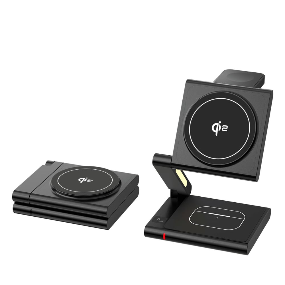 Qi2 Fast Charging4 in 1 Foldable Wireless Charger Station