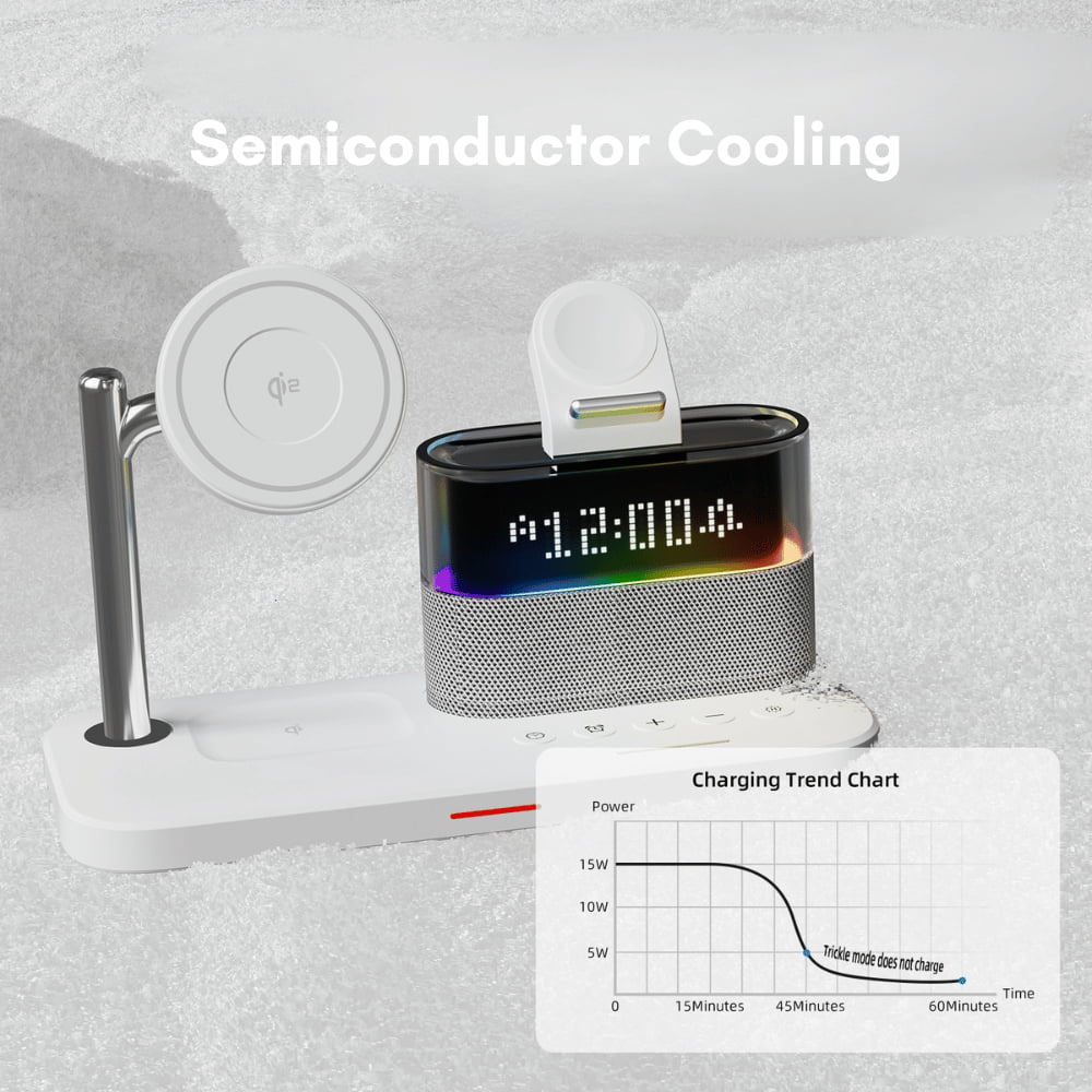 qi2 wireless charger alarm clock black