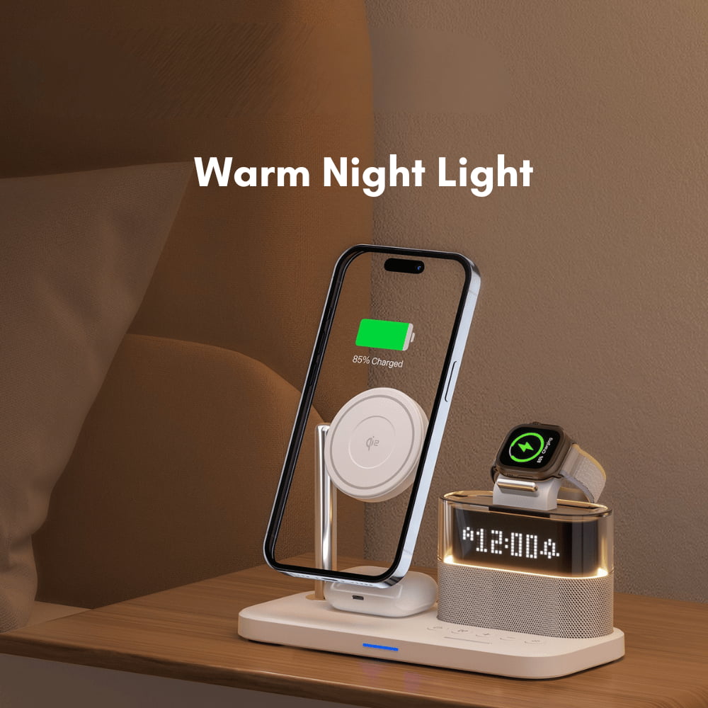 qi2 wireless charger alarm clock black