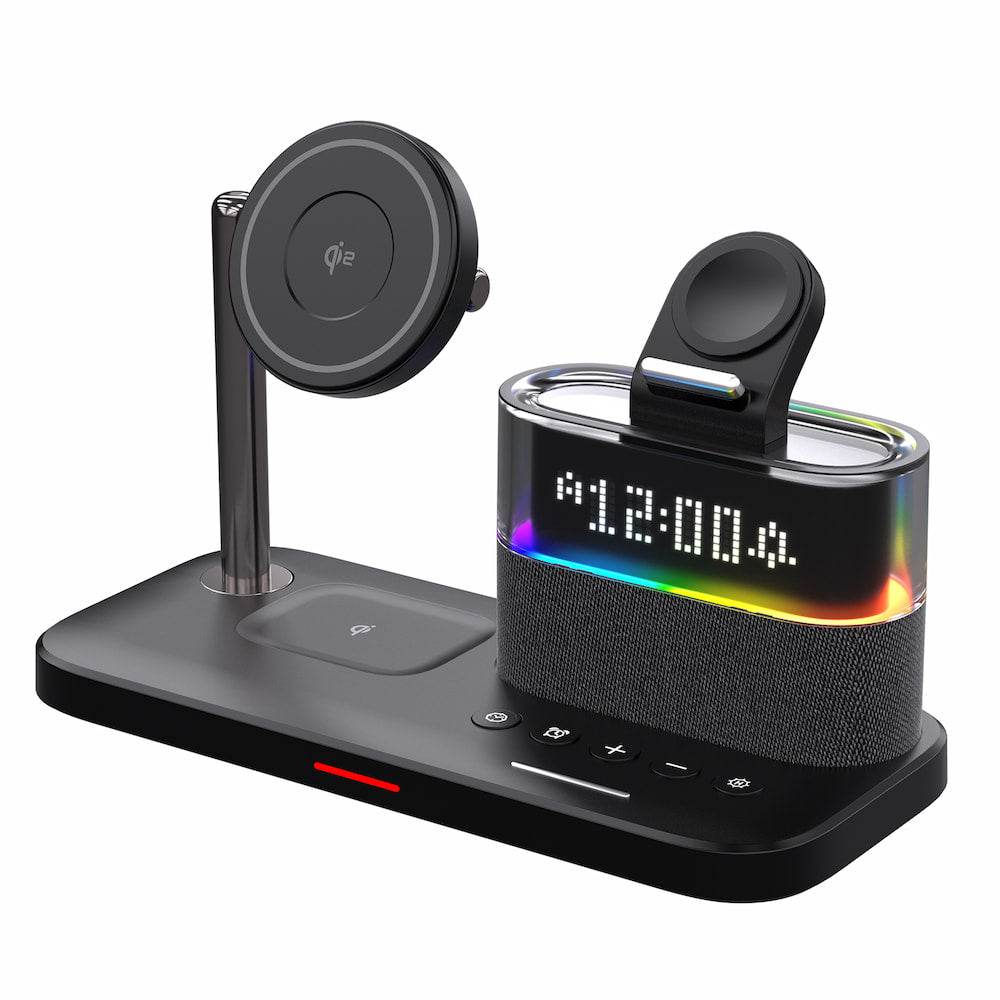 qi2 wireless charger alarm clock black