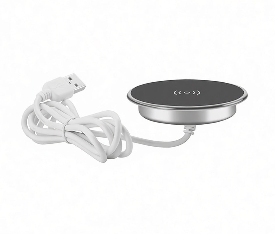 15w black built-in desk qi wireless charger
