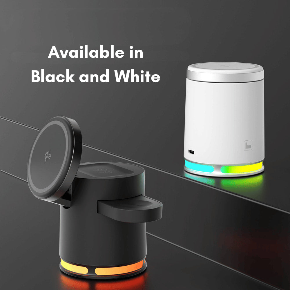4 in 1 qi2 wireless charging station with RGB light