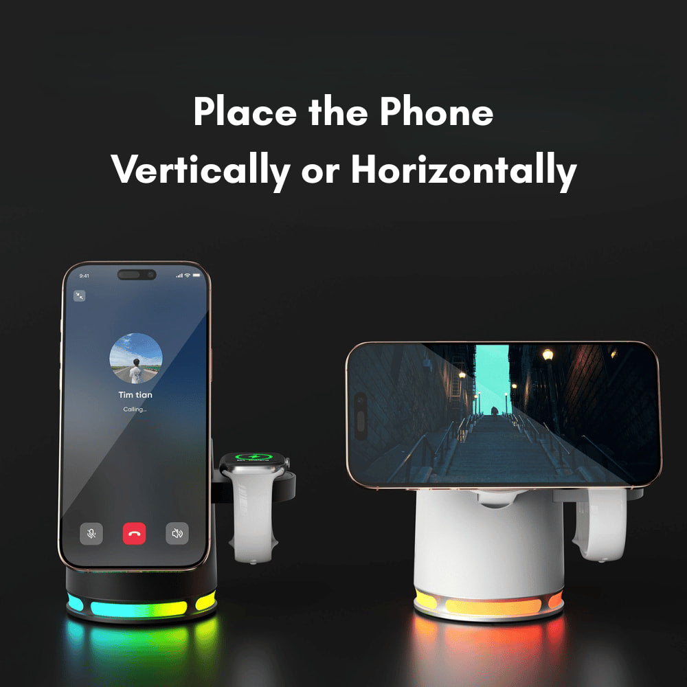 4 in 1 qi2 wireless charging station with RGB light