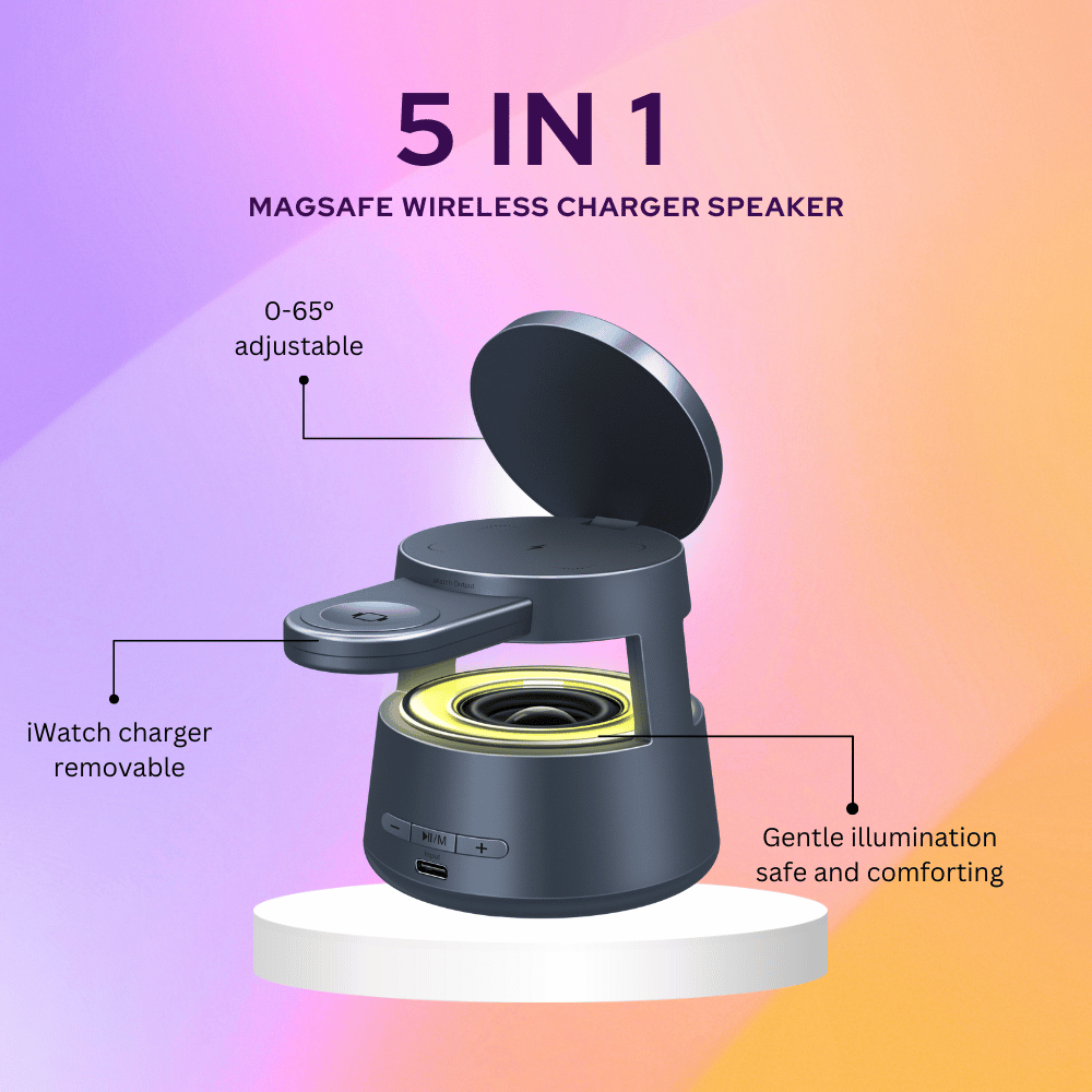 5 in 1 magsafe wireless charger speaker