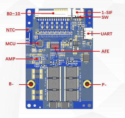 6S - 13S 20A 30A 40A LiFePO4/NMC Passive Balance Software BMS