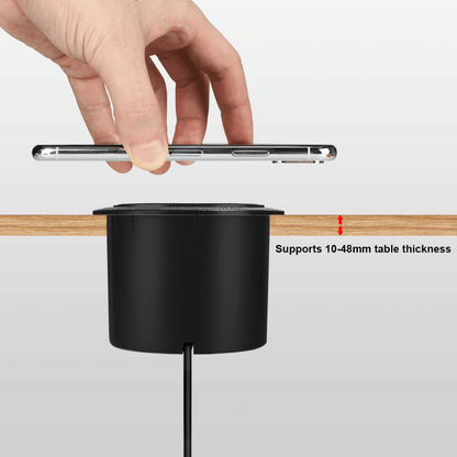 built-in wireless charger in desk
