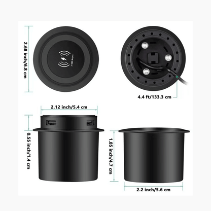 builtin wireless charger dimensions