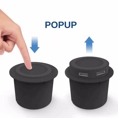 builtin wireless charger popup