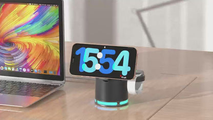 Qi2 15W Wireless Charger 4 in 1 Charging Station with RGB Light