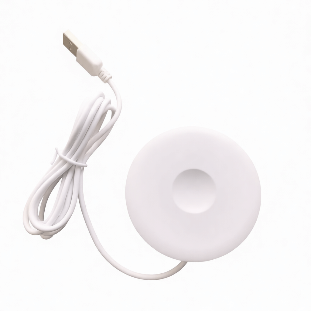 white built-in desk magnetic wireless charger